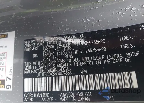 2024 Lexus Gx 550 Premium+ from USA, damaged, VIN JTJTBCDX8R5009686